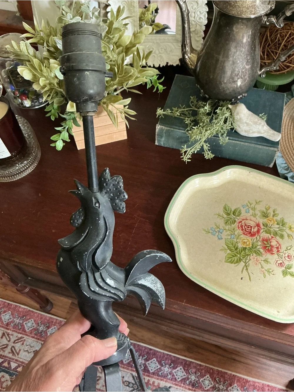 READ Black Rooster Table Lamp Base READ